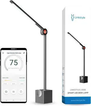 LINKSTYLE LIGOE Desk Lamp for Office, 5000K Lumens Smart LED Desk Light with Adjustable Brightness, Eyes Protection Light & APP Controls