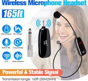 UHF Wireless Microphone Headset 165FT Range Mic w/Digital Screen for Teach Audio