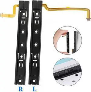 Replacement Right Left L R Slider Rail with Ribbon Cable - Fit for Nintendo Switch Metal Slider Bracket Replacement Part with Flex Cable Fix for Nintendo Switch Console (Left+Right)
