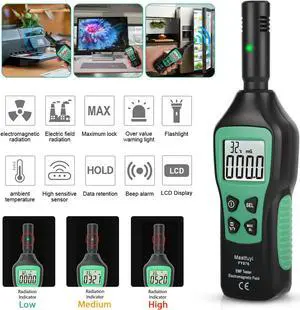 3-In-1 Digital Electromagnetic Radiation Filed Detector Tester Geiger Counter - EMF, Electric, and Magnetic Field Meter