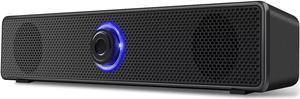 Computer Speaker for Desktop - Wired Laptop Soundbar USB-Powered PC Gaming Speaker with Stereo Surround Bass, Volume Control, 3.5mm Aux  (Black)