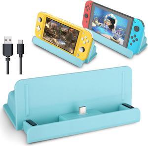 Charging Stand  Fit for Nintendo SwitchSwitch Lite Mini Portable Charging Station Charger Dock for Switch Lite ConsoleSwitch Console with TypeC USB Charging Cable Blue