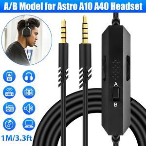 A&B Modes Replacement Audio Cable - with 3.5mm jack for Astro Gaming Headsets A10/A40/A30/A50 Advanced Volume and Mute Options,Connect Seamlessly to Gaming Consoles & PCs (6.5 Feet/2.0 M)