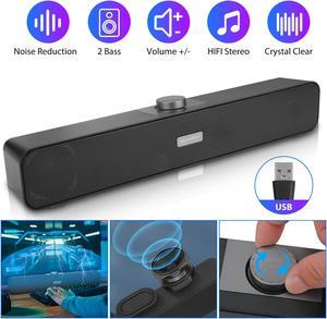 3.5mm USB Wired Computer Speakers  6W Stereo Bass Soundbar with Anti-Magnetic Technology for Desktop and Laptop (Black)