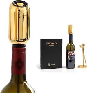 LINKSTYLE VINRADANCE, Luxurious Electronic Wine and Spirit Aerator with Stand (Gold)