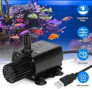 NSI Adjustable Submersible Aquarium Water Pump - Fountain & Hydroponic System Compatible,Ultra-Quiet, Energy-Efficient, USB DC5V