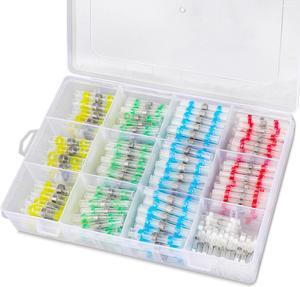 NSI 400 PCS Solder Seal Wire Connectors - Heat-shrink Tubing Terminals Insulated Waterproof Solder Sleeve Tube Electrical Wire Butt Connectors with box