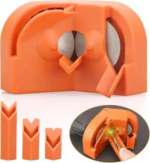 NSI Multipurpose Drill Bit Sharpener with 2 Diamond Grinding Wheels - Efficient and Portable Twist Drill Grinder Tool (Orange)