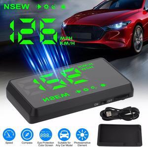 NSI Heads Up Display for Cars - Dual-Mode GPS+BDS Chip, Speeding Alert, Automatic Brightness, KMH/MPH Switch, Universal Fit for Cars, Motorcycles, and Trucks