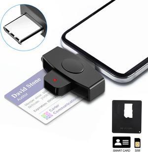 NSI USB-C Smart Card Reader - SIM Card Reader ID CAC Card Reader Compatible with Mac Os, Windows,Linux
