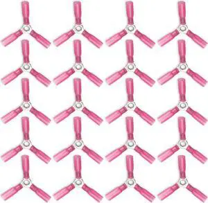 NSI 20 Pcs 3-Way Wire Connectors,22-16 Gauge AWG Heat Shrink Y-Ring Butt Terminals for Secure Marine and Automotive Connections (Red)