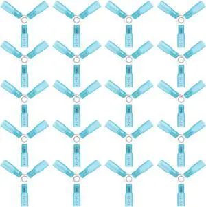 NSI 20 Pcs 3 Way Wire Connector - Heat Shrink Butt Terminals for 16-14 AWG, Waterproof Electrical Connections (Blue)