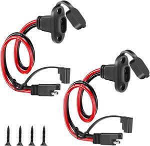 NSI 2 Pcs SAE Quick Connector Harness - 10AWG 1FT Waterproof SAE Extension Cable for Solar Panels, Generators, and Battery Chargers