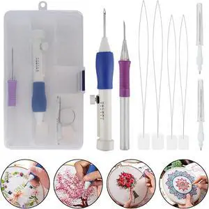 NSI DIY Embroidery Punch Needle Set Tool - Ergonomic & Durable Kit for Textile Art, Decorative Patterns & Crafts , Easy to Use for Beginners