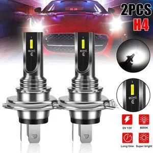 NSI 2PCS H4 9003 HB2 LED Fog Light Bulbs  6000K Super White High Power Driving Lamps with 360° Beam and IP67 Waterproof Rating