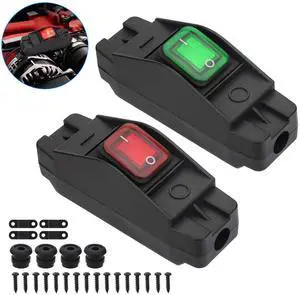 NSI Heavy Duty 16A/20A AC/DC 12V-250V Power Switch for 14AWG & 16AWG Cords,Flame-Retardant PA66 Housing, Outdoor On/Off Rocker Switch with Red & Green Indicator