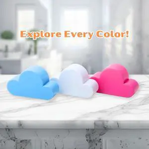 NSI Cloud Magnetic Key Holder  Strong Magnet, No-Drill Installation, Durable ABS Material, Cute Cloud Design for Keys, Clips, Small Items(Blue)
