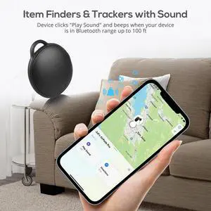 NSI MVTAG Waterproof Bluetooth Tracker and Item Locator - Compatible with iOS Find My App - Replaceable Battery,Ideal for Keys, Bags, and Personal Items (Black)