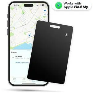 NSI Smart Wallet Tracker Card - Ultra-Thin iOS Find My Compatible, Wireless Charging, Credit Card Sized SmartCard Tracker for Wallets and Passports