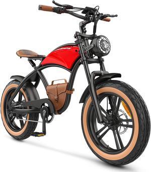 Ebikes for Adults,1000W Motor 28Mph,Hidoes B10 Fat Tire Electric Bike for Adults 12.5Ah Battery,Electric Bicycle Cowboy Style Retro E Bike,with Leather Bags,Dual Suspension
