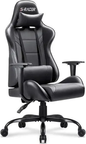 Homall Gaming Chair Computer Office High Back Leather Gamer Desk Chair Ergonomic Adjustable Swivel Racing Chair with Headrest and Lumbar Support (Black), Welcome to consult