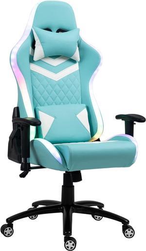 Giantex Gaming Chair with RGB LED Lights, Ergonomic Video Game