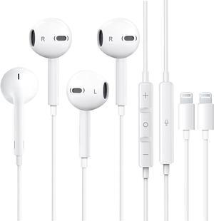  2 Pack Apple Earbuds Wired【Apple MFi Certified