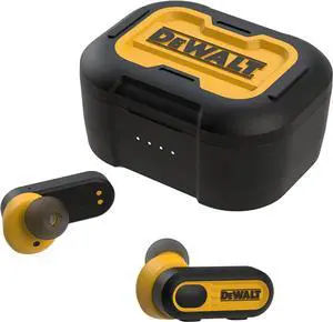 DEWALT True Wireless Bluetooth Earbuds  TWS Bluetooth Headphones  Wireless Earbuds with Type C Charging Case  Waterproof Wireless Earphones  Jobsite Pro-X1 Premium Sound for Outdoor Work