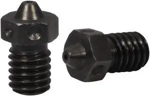 4pcs Hardened Steel Nozzles M6 Thread Nozzle 0.6mm 0.8mm for 1.75mm V6 Nozzle Hotend Prusa Printing PEI PEEK or Carbon Fiber Filament use (2x0.6 +2x0.8)