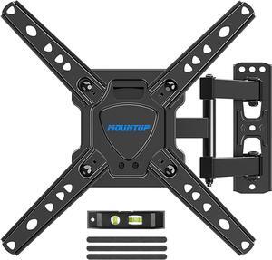 Full Motion TV Wall Mount for Most 26-50 Inch TVs, Max VESA 300x300mm Wall Mount TV Bracket with Swivel Tilting Extension Level Adjustment for LED LCD Flat Curved TVs Up to 53 LBS MU0018