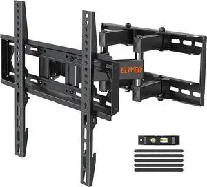 Full Motion TV Mount TV Wall Mount Swivel and Tilt for Most 26-65 Inch TVs, Wall Mount TV Bracket with Dual Articulating Arms, Max VESA 400x400, Holds up to 88 lbs. Fits 8 12 16" Wood Studs.