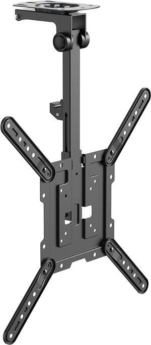 Mount Plus CM344 Flip Down TV and Monitor Roof Ceiling Mount | Fits Flat TV 23 to 55 Inches | VESA Compatible 200x200, 400x400 | Height Adjustable | Pitched Roof