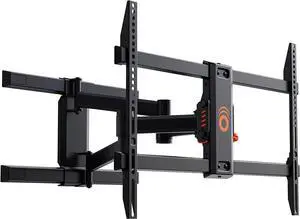 Full Motion Articulating TV Wall Mount Bracket for TVs Up to 82 - Smooth Extension Swivel & Tilt - Wall Template for Easy Install - Centers & Levels After Mounting Plus Hides Your Cables