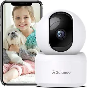 GALAYOU Indoor Security Camera 2K, Pet Camera, 360 Degree WiFi Home Security Camera for Baby/Elder/Nanny with Night Vision, Siren, 24/7 SD Card Storage, Works with Alexa and Google Assistant G2 GALAYOU Indoor Security Camera 2K, Pet Camera, 360 Degree WiFi Home Security Camera for Baby/Elder/Nanny with Night Vision, Siren, 24/7 SD Card Storage, Works with Alexa and Google Assistant G2