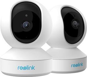 REOLINK 4MP Indoor Security Camera, 2.4/5 GHz WiFi, 360 Degree Pet Camera with Auto Tracking, Person/Pet Detection, Local Storage, 2 Way Audio, Ideal for Baby/Dog Monitor, Plug-in, E1 Pro (2 Pack)