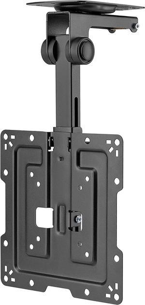 Mount Plus CM322 Flip Down TV and Monitor Roof Ceiling Mount | Fits Flat Screen 19 to 43 Inch | VESA Compatible 100x100, 200x200 | Height Adjustable | Pitched Roof