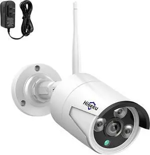 Hiseeu Camera Add on 3MP Outdoor Wireless Security Camera, Waterproof Outdoor Indoor 3.6mm Lens IR Cut Day & Night Vision with Power Adapter, Compatible 10CH Wireless Security Camera System