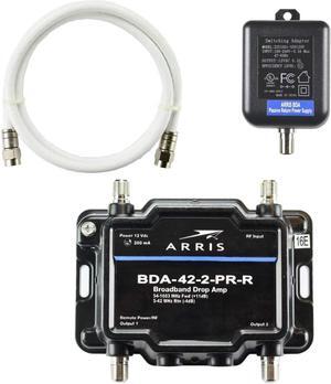 Arris 2-Port Cable, Modem, TV, OTA, HDTV Amplifier Splitter Signal Booster with Passive Return and Coax Cable Kit, Welcome to consult