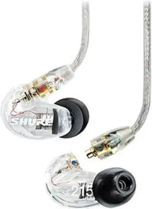 Shure SE215-CL Sound Isolating In Ear Stereo Earphones (Clear) with 3 Pairs of Triple Flange Sleeves for Better Sound Isolation