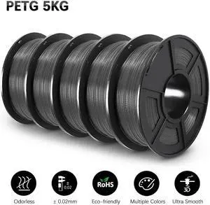 PETG 3D Printer Filament, SUNLU Super Neat Filament Spool, Strong PETG Filament 1.75mm Dimensional Accuracy +/- 0.02mm, 1KG Spool(2.2lbs), 320 Meters, PETG Gray 5KG PETG 3D Printer Filament, SUNLU Super Neat Filament Spool, Strong PETG Filament 1.75mm Dimensional Accuracy +/- 0.02mm, 1KG Spool(2.2lbs), 320 Meters, PETG Gray 5KG