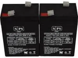 SPS Brand 6V 4.5 Ah Alarm Replacement Battery for Panasonic LCR6V4ML2 AGM VRLA (2 Pack)