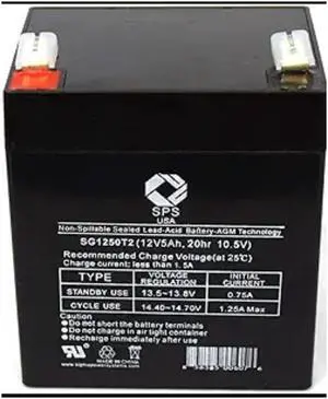 SPS Brand  12V 5 Ah Replacement  Battery - T2 Terminal