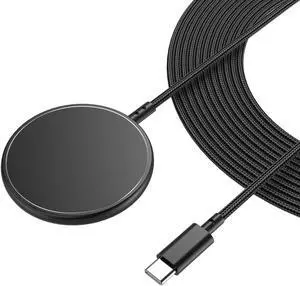 ZEROLEMON Magnetic Wireless Charger [10ft], Support Mag-Safe Charger, Fast Wireless Charging Pad for iPhone 15 series and later, and AirPods - Black