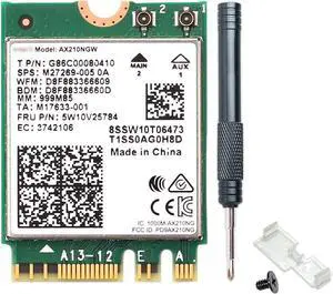 Wi-Fi 6E AX210NGW Wireless WiFi Card BT5.2 M.2 2230 Tri-Band Expands WiFi to 6GHz 160MHz 802.11ax ac MU-MIMO AX210 AX5400Mbps wifi 6E Network Card Better AX200NGW for PC Laptops Only for Windows 10 11 Wi-Fi 6E AX210NGW Wireless WiFi Card BT5.2 M.2 2230 Tri-Band Expands WiFi to 6GHz 160MHz 802.11ax ac MU-MIMO AX210 AX5400Mbps wifi 6E Network Card Better AX200NGW for PC Laptops Only for Windows 10 11