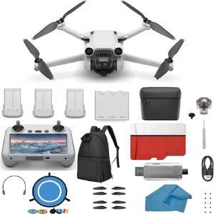DJI Mini 4 Pro Drone Fly More Combo Plus with DJI RC 2 Screen remote with 3  Battery Bundle Kit 45-min Flight Time Camera Drone Bundle, with 128 GB SD