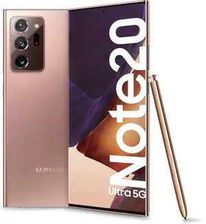 Samsung Galaxy Note20 Ultra 5G N986U 128GB GSM/CDMA Unlocked Android Smartphone (USA Version) - Mystic Bronze