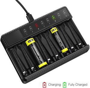 8 Slot Smart Battery Charger LED Display for 1.5V AA/AAA NiMH Rechargeable Batteries Intelligent Lithium Battery Charger