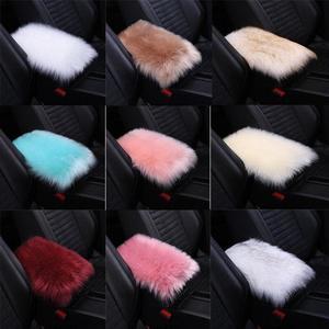 Faux Fur Car Plush Armrest Cover Auto Center Arm Rest Console Pad Wool Cushion Protector Universal Interior Accessories