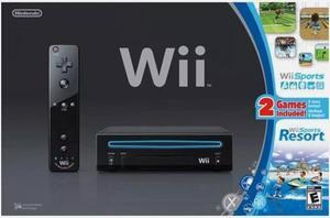 Nintendo Wii Console with Wii Sports Resort Video Game Black