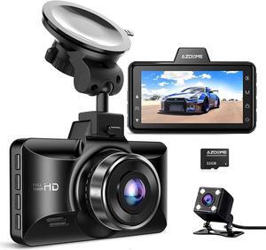 Dual Dash Cam Front and Rear, 3 inch 2.5D IPS Screen Car Driving Recorder, 1080P FHD Dashboard Camera, Waterproof&Backup Camera Night Vision, Park Monitor, G-Sensor, for Car Taxi with 32GB Card